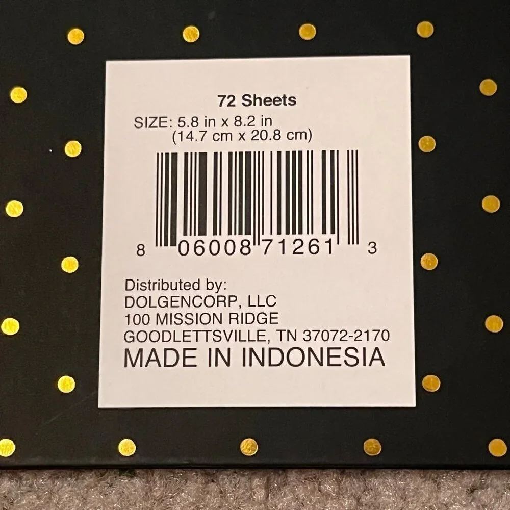 Chic Black & Gold Polka Dot Hardcover Writing Journal - Lined w/ Bookmark Ribbon